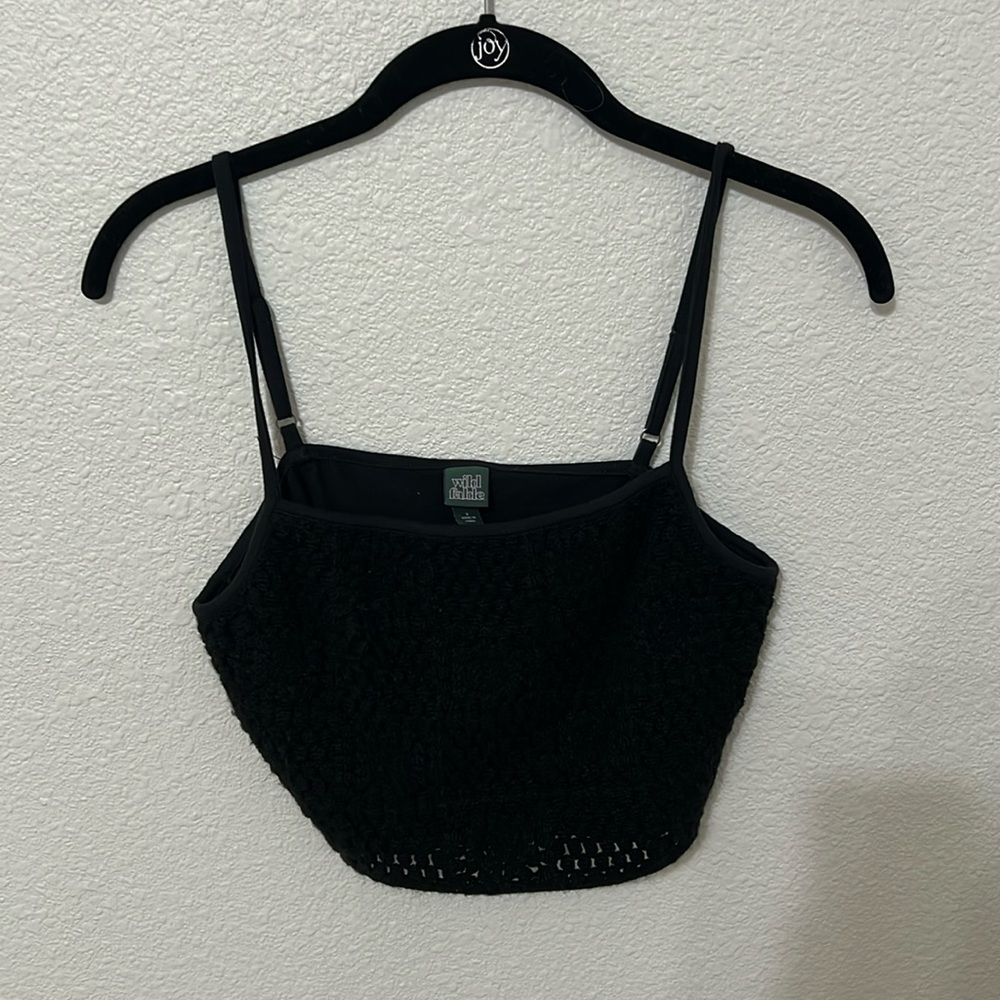 Wild fable black crochet crop top